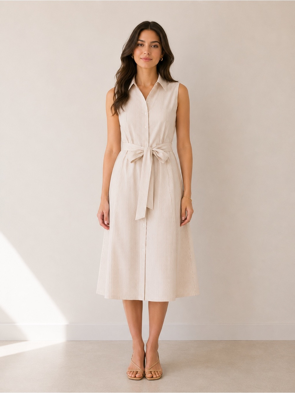 🎉LAST PIECE 🎉ANNE KLEIN Sleeveless Striped Shirt Dress